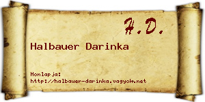 Halbauer Darinka névjegykártya